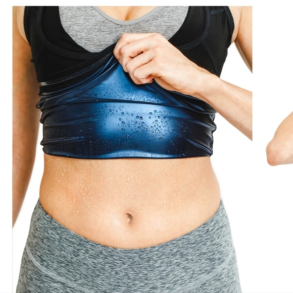 💚5/$25 Sweat Shaper Athletic Tank Black Workout Slimming Size Large XL - Picture 5 of 10